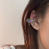 イヤーカフ バイオレットストーン 立体モチーフ | Decorative | 詳細画像1