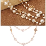 イミテーションパール 2連ネックレス ローズ | レースレディース  | 詳細画像3 