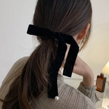 ブラック | パール付変形リボンヘアクリップ | インナーショップDiamondHearts 