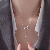 リボンネックレス シルバー シンプル | インナーショップDiamondHearts | 詳細画像2