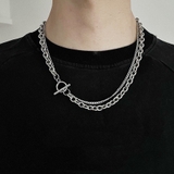 2連チェーンネックレス ネックレス シルバー 韓国 韓国ファッション | インナーショップDiamondHearts | 詳細画像3