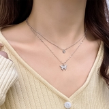 シルバー | ツインバタフライネックレス ツイン バタフライ | インナーショップDiamondHearts