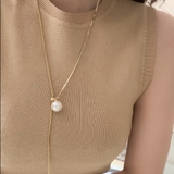 パール ループタイ ネックレス シルバー ゴールド 韓国 韓国ファッション | インナーショップDiamondHearts | 詳細画像6