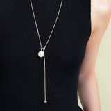 パール ループタイ ネックレス シルバー ゴールド 韓国 韓国ファッション | インナーショップDiamondHearts | 詳細画像8