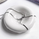 リボン スネークチェーン ネックレス シルバー 蝶々 韓国 韓国ファッション | インナーショップDiamondHearts  | 詳細画像3 