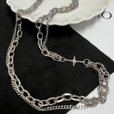 クロススターダブルチェーンネックレス ダブルチェーンネックレス クロススター | インナーショップDiamondHearts  | 詳細画像5 