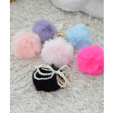 Pearl & Fake Fur Bomb Key Charm | earyear | 詳細画像2 