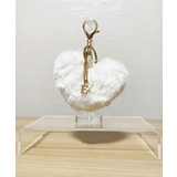 ベージュ | Heart Bomb Fur Key Charm | earyear