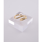 Wave Pearl Design Double Finger Ring | earyear | 詳細画像5 