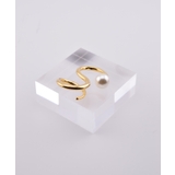 Wave Pearl Design Double Finger Ring | earyear | 詳細画像6 
