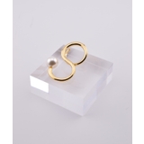 ゴールド | Wave Pearl Design Double Finger Ring | earyear