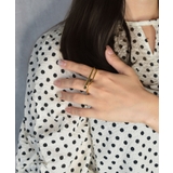 Wave Frame Double Finger Ring | earyear | 詳細画像12 