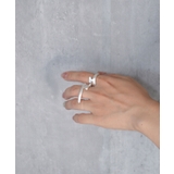 Curve Line Fusion Double Finger Ring | earyear | 詳細画像5 
