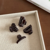 ダークブラウン | 4個セットヘアクリップ【韓国ファッション】 | Girly Doll