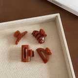 ブラウン | 4個セットヘアクリップ【韓国ファッション】 | Girly Doll