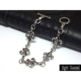 フレアブレスレット・紋章・ロック・パンク・百合・シルバー・V系