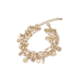 クロスとコインパーツの5連ジャラジャラブレスレット パール 真珠 | Eight Channel | 詳細画像3