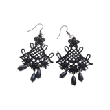 ゆらゆら ビーズ チェーン レース ピアス レディース ブラック | elamour | 詳細画像2 