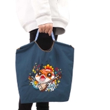 A：ネイビー | トートバッグ 刺繍 エコバッグ | Emmmo