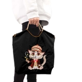 E：ブラック | トートバッグ 刺繍 エコバッグ | Emmmo