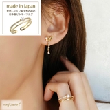 パールストーンダブルラインピンキーリング | enjoueel | 詳細画像1