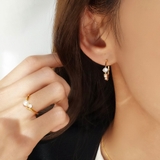 フープストーンパールピアス【ニッケルフリー】 | enjoueel | 詳細画像1