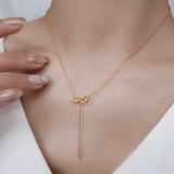 ダブルリボンチェーンネックレス【ニッケルフリー】 | enjoueel  | 詳細画像1 