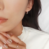 Rose silver ハートストーンフープピアス 【ニッケルフリー】 | enjoueel | 詳細画像5