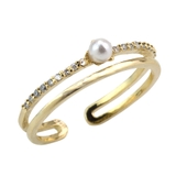 パールストーンダブルラインピンキーリング | enjoueel | 詳細画像2