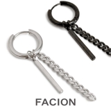 片耳メタルバーチェーンステンレスピアス フープ シルバー | FACION | 詳細画像1 