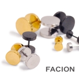 片耳ダンベル型ステンレスピアス シルバー ゴールド | FACION | 詳細画像1 