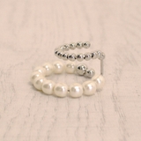 片耳用パールメタルダブルリングイヤーカフ ノンホールピアス イヤリング | FACION | 詳細画像3 