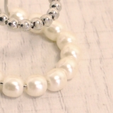 片耳用パールメタルダブルリングイヤーカフ ノンホールピアス イヤリング | FACION | 詳細画像6 