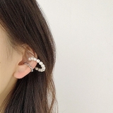 片耳用パールメタルダブルリングイヤーカフ ノンホールピアス イヤリング | FACION | 詳細画像7 