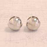 シルバー | メタルラウンドボールワンタッチピアス 丸 球体 | FACION