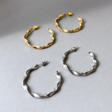 ステンレスウェーブフープピアス C型ツ変形 サージカルステンレス | FACION | 詳細画像1 