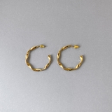 ゴールド | ステンレスウェーブフープピアス C型ツ変形 サージカルステンレス | FACION