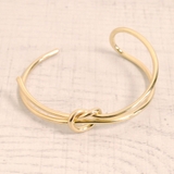 ゴールド | ノットリボンバングルブレスレット 結び目アシメデザイントレンドインスタ ブレス | FACION