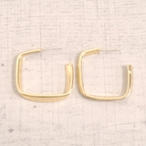 ゴールド | スクエアメタルフープピアス シルバーゴールド | FACION