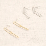 スリムスクエアチェーンメタルピアス プチプラシルバーゴールドインスタ | FACION | 詳細画像2