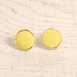 イエロー | エナメルラウンドプレートピアス プチプラシルバーゴールドインスタ | FACION