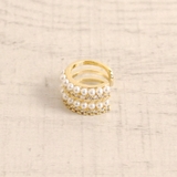 片耳用 パール&CZストーンイヤーカフ 軟骨ピアスノンホールピアスイヤリング | FACION | 詳細画像2