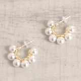 C型大粒パールフープピアス 真珠韓国ファッションパーティーデイリー | FACION | 詳細画像1