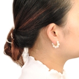 C型大粒パールフープピアス 真珠韓国ファッションパーティーデイリー | FACION | 詳細画像5