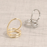 変形ループラインメタルリング 指輪 シルバーゴールド | FACION | 詳細画像1 