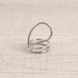 シルバー | 変形ループラインメタルリング 指輪 シルバーゴールド | FACION