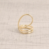 ゴールド | 変形ループラインメタルリング 指輪 シルバーゴールド | FACION