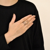 変形ループラインメタルリング 指輪 シルバーゴールド | FACION | 詳細画像3 