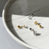 ステンレスCZバーベルボディピアス 軟骨ピアス 片耳用 | FACION | 詳細画像2 