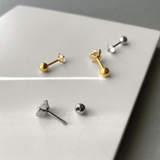 ステンレスCZバーベルボディピアス 軟骨ピアス 片耳用 | FACION | 詳細画像3 